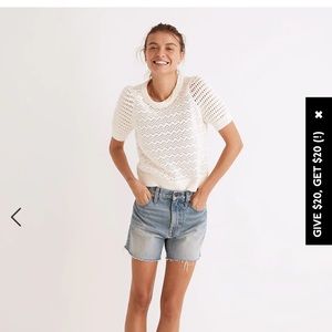 Madewell relaxed Mid-Length Denim shorts in kelton wash